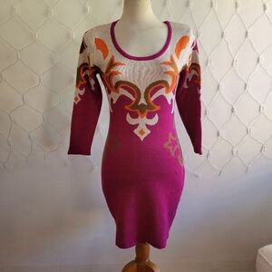 Miami Brand Pink and Orange Knit Dress ○ Size Small
